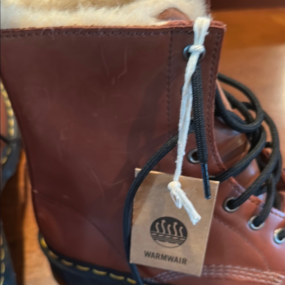 Dr. Martens Brown Leather Combat Boots with Air-Cushioned Sole - Picture 9 of 13